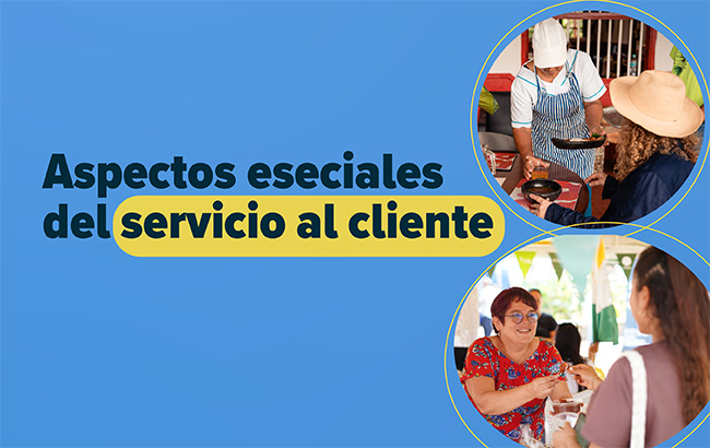 Dos personas atendiendo sus clientes